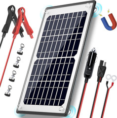 10W 12V Waterproof Solar Battery Charger with MPPT Controller for Vehicles