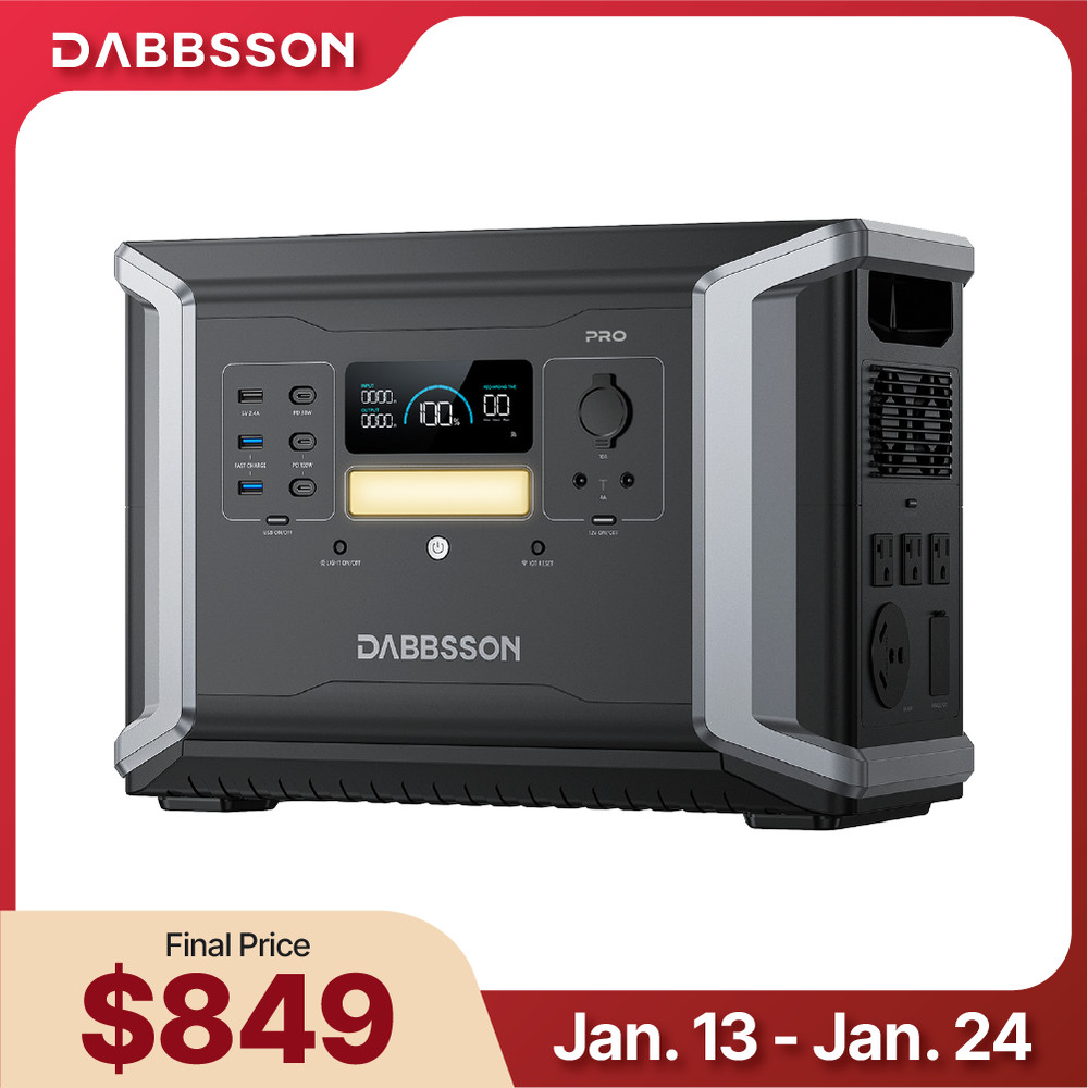 Dabbsson DBS2100Pro 2150Wh Power Station 2400W Generator LiFePO4 Home Backup RV