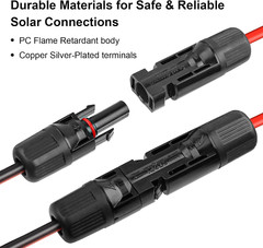Solar Connector to XT60 Cable 50FT, 10AWG Solar to XT60 Female Extension Cable,