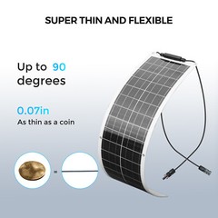 Solar Panel 50W Flexible Monocrystalline Module for 12V Battery RV Camping Boat