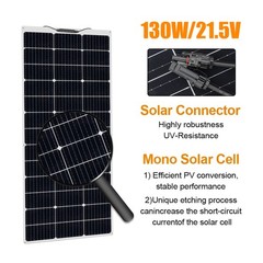 130W Watt Flexible Solar Panel 12V Charging Monocrystalline PV Modul For RV Boat
