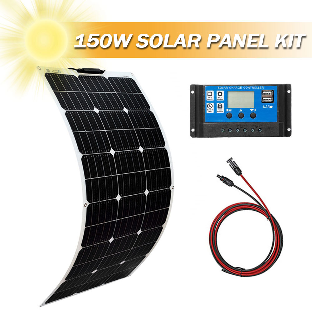 300 Watts Solar Panel Kit 40A 18V Battery Charger Controller Caravan Boat RV US