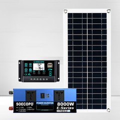 8000W Complete Solar Panel Kit Solar Power Generator 100A Home 110V/220V System