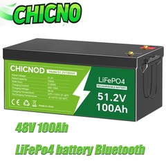 48V 100Ah LiFePO4 Battery 2560Wh with Bluetooth BMS Rechargeable Deep Cycle​