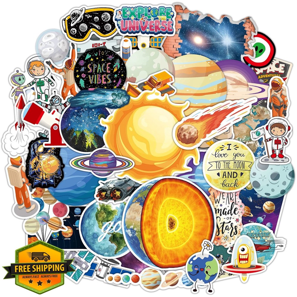 YAMIOW 65pcs Space Solar System Stickers