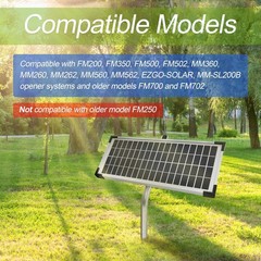 FM123 Solar Panel Kit Compatible Mighty Mule Gate Opener 10W