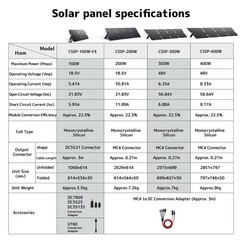 300W Portable Foldable Solar Panel for Emergency Home RV Van Off Grid Camping