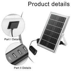 Multi Device 5V 8W Solar Panel Charger with 4 USB Ports for Outdoor Adventures