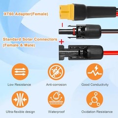 50FT XT60 Solar Extension Cable 10AWG