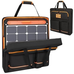 Solar Panel Storage Bag for 200W 100W | Travel Carrying Case, Zipper, Multi-Acce