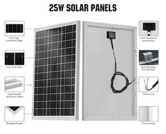 Panel solar impermeable de 25 W y 18 V para cargar baterías de 12 V en autocarav