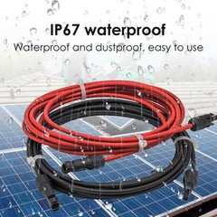 Solar Panel Wire 12AWG Gauge Black & Red Extension Cable Kits with F/M Connector