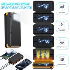46800mAh Portable Solar Power Bank Mobile Phone Charger Panel Camping Outdoor