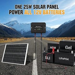 Kit de cargador solar de batería de 25 W y 12 V para autocaravanas, barcos y car