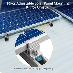 10pcs Adjustable Solar Panel End Clamp for Unistrut, 30-50mm Aluminum Solar P…
