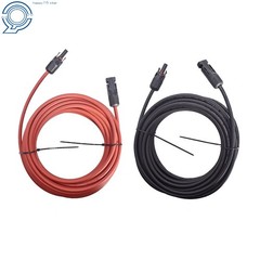 25 Feet 10AWG Red + Black Solar Panel Extension Cable Wire Connector 1 Pair