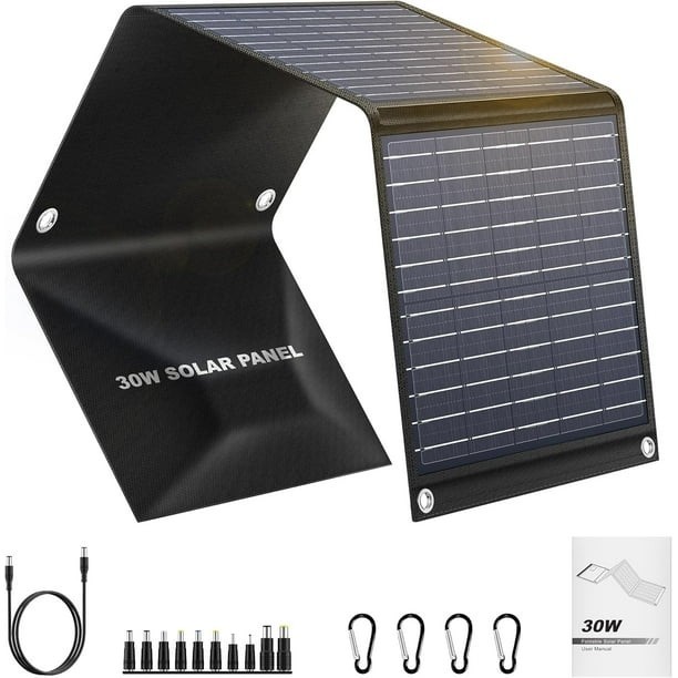 Portable 30W Solar Charger – Foldable Panel for Camping and Hiking Adventures