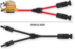 Solar Connectors Y Branch Parallel Adapter 10AWG Cable (Red & Black) 💪