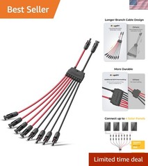 Solar Parallel Connectors for 2-4 Solar Panels, Extra Long 2 to 8 Y Branch 10…