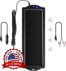 Mantenedor Del Cargador De Bateria Solar 1.5 W Y 12 V Impermeable Para Coche NEW