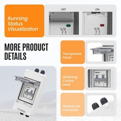 Solar Panels Disconnect Switch 16A 1000VDC PV Shut Off Switch Outdoor Circuit…