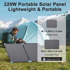 220W Bifacial Portable Solar Panel 20V Foldable Charger E-POWO IP68