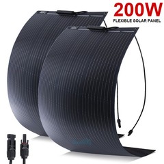 IP67 Solar Panel Mono 200W 12V Ultra Thin Lightweight Semi Flexible Black