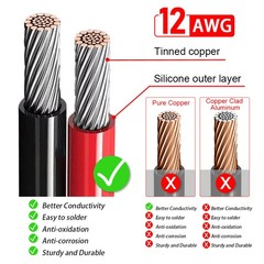 10ft XT60i Female to Solar Connector Solar Panel Extension Charging Cable 12 AWG