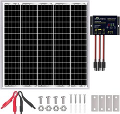 50W 24V Solar Panel Kit, Intelligent Waterproof 10A PWM Controller