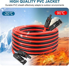 10 AWG Solar Extension Cable 100FT, Flexible Solar Panel Wire with Male to Femal