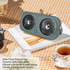 Dog House Fan Solar Green House Fan With Double USB Manostat Efficient Portable