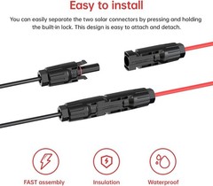 10AWG 2FT Solar Panel Cable to Anderson Connector 2 6 10 20 35 50FT Solar Ext…