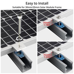 Anbte 20pcs Solar Panels Mid Clamps for Unistrut, 30mm/35mm, Silver