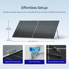 Renogy 2PCS Bifacial 590 Watt N-Type Monocrystalline Solar Panel High-Efficiency