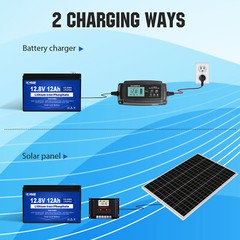12V 10AH 12Ah LiFePO4 Lithium Battery 15A BMS Up to 15000+ Cycles for RV Home