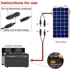 10ft XT60 Female to Solar Connector Solar Panel Extension Charging Cable 12 AWG