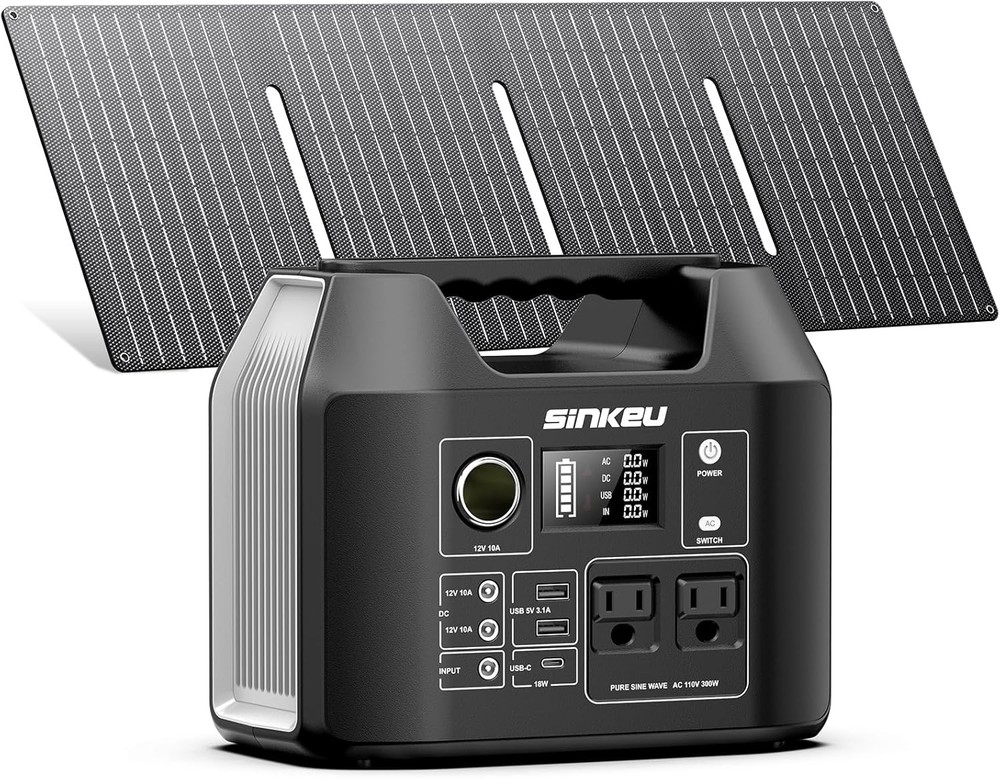 SinKeu Solar Generator 300W 256Wh with 40W Solar Panel LiFePO4