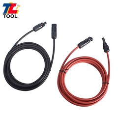 1-Pair 10ft Black + Red 12AWG Solar Panel Extension Cable Wire Connector