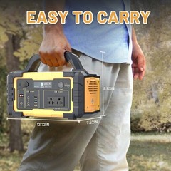 647Wh 600W Portable Power Station, AC/DC, LED Light, Backup Battery, 1200W Peak