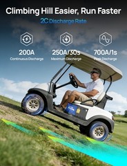 48V 100Ah Lithium Golf Cart Battery with 18A Charger Golf Cart, Trolling Motor