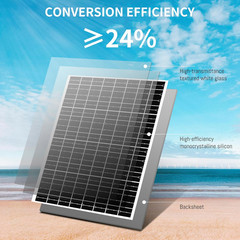 25W 18V Solar Battery Charger, Waterproof Solar Panel Trickle Charger, Flexible
