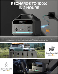 Portable Power Station 300W, 192Wh Large Power Bank with 110V AC Outlet, Lifepo4