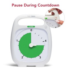 TIME TIMER PLUS 5 Minute Desk Visual Timer – Countdown Timer with Portable Ha…