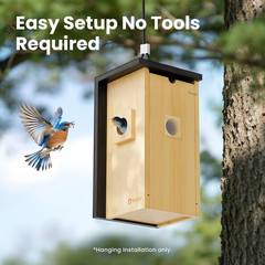 Birdfy Bird House with Camera Solar Powered with Iron Guard for Outside, AI Iden