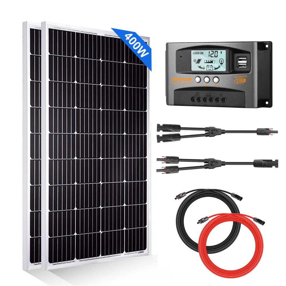 400W 12V Solar Panel Kit Monocrystalline PV Panel for RV House Off-Grid System