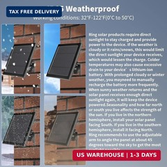 Solar Panel for Ring Camera(2nd Generation) Dustproof Waterproof Black 1 Pack