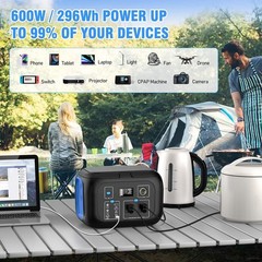 Portable Power Station 600W Power Bank 296Wh Solar Generator Lithium Battery Hot