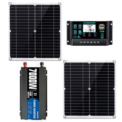 Complete 7000W Off-Grid Solar Kit 7000W Inverter 2pc 300W Solar Panels 110V/220V
