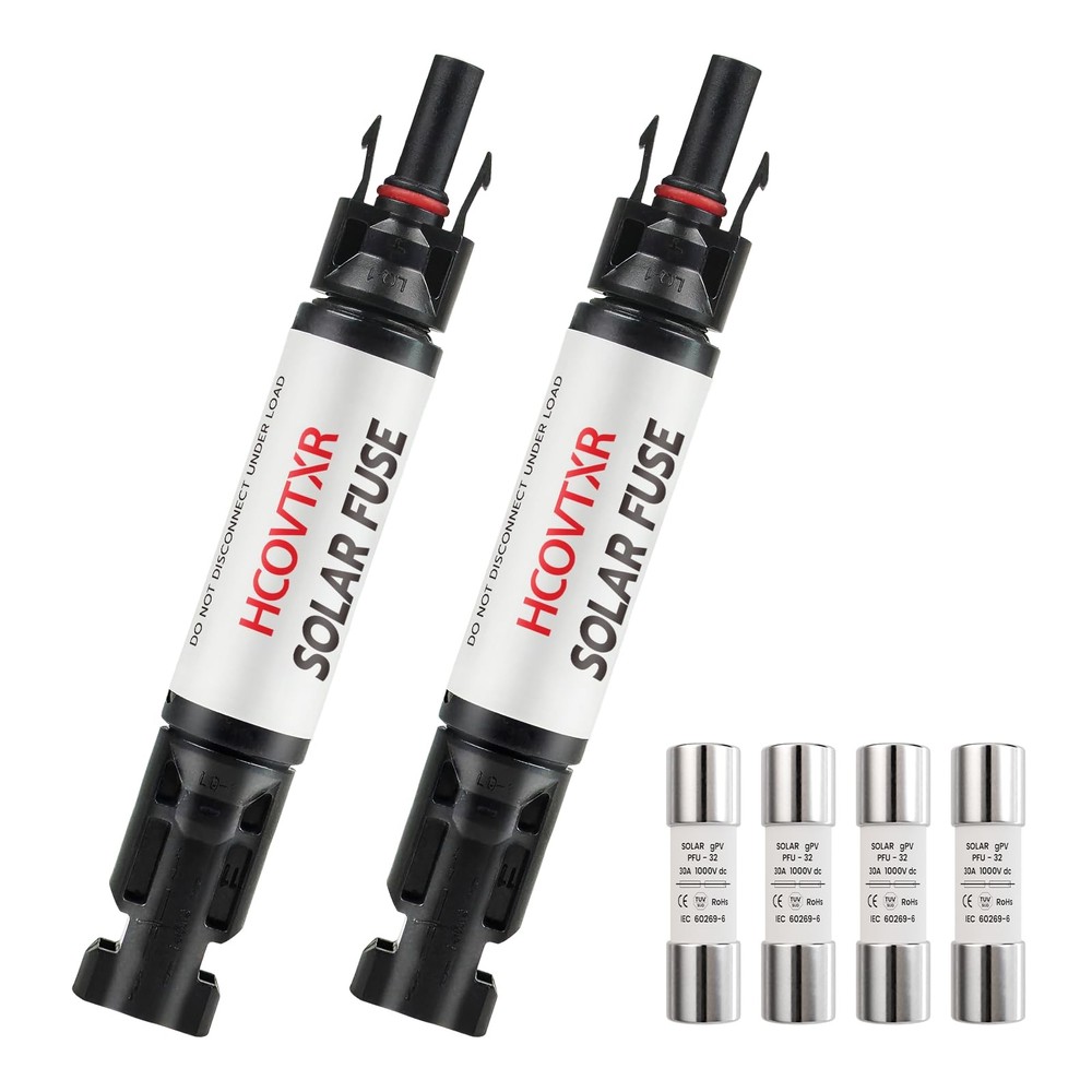 Solar Panel Inline Fuse Holder, 10A-30A PV Fuse Inline Universal Fit Fuse Con…