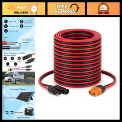 30FT 10AWG Solar Panel XT60i Connector Cable – Extension Adapter for Power Stati